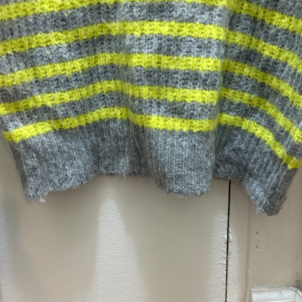 Anthropologie Gray and Yellow Striped Sweater XSP - Picture 5 of 8